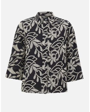 Elena Miro Camicia Con Ricamo Floreale - Nero