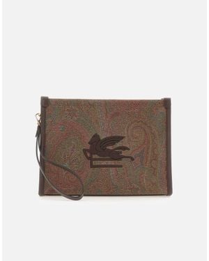 Etro Pouch "Arnica" Con Pegaso - Marrone