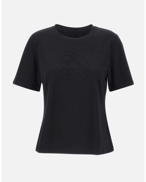 Elena Miro T-Shirt Con Ricamo Monogram - Nero