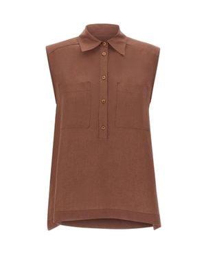 Kaos Blusa Smanicata - Marrone