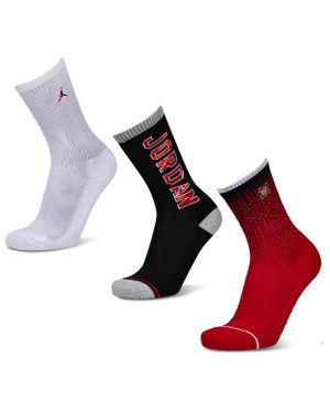 Nike Kids Jumpman Crew 3 Pack Calcetines - Blanco