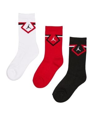 Nike Kids Jumpman Crew 3 Pack Calcetines - Rojo