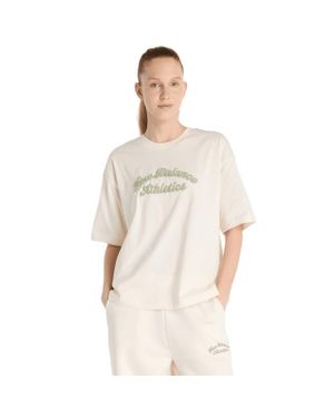 New Balance Linear Heritage Oversized T-Shirt Mujer Camisetas - Neutro