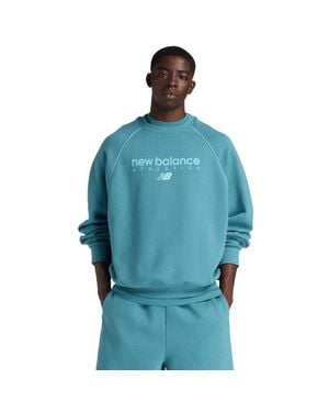 New Balance Fleece Sweatshirts - Blue