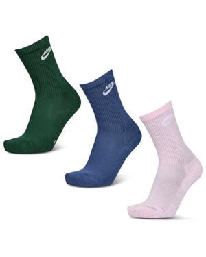 Nike Elevated Crew 3 Pack Calcetines - Azul