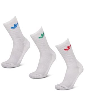 adidas Mid Cut Crew 3 Pack Calcetines - Blanco