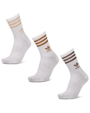 adidas Mid Cut Crew 3 Pack Socks - Metallic