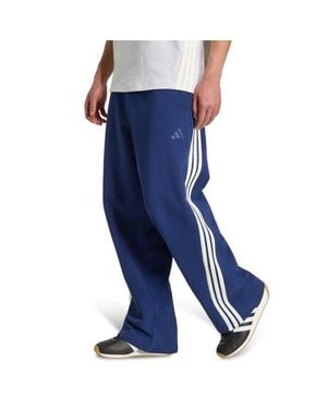 adidas Kit 3-Stripes Wide Joggers Trousers - Blue