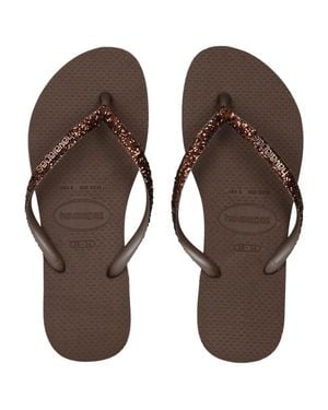 Havaianas Slim Glitter Ii Mujer Sandalias Y Flip-Flops - Marrón
