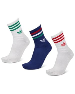 adidas Mid Cut Crew 3 Pack Calcetines - Azul
