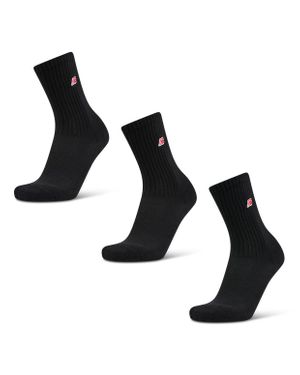 New Balance Crew 3 Pack Socks - Black