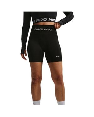 Nike Pro Seamless High-Waisted Biker Shorts Leggings - Black