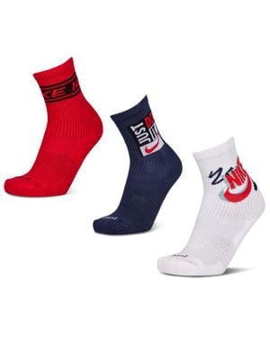 Nike Everyday Cushioned Crew 3 Pack Calcetines - Azul