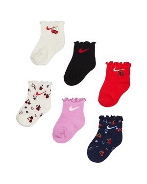 Nike Kids Crew 6 Pack Calcetines - Rojo
