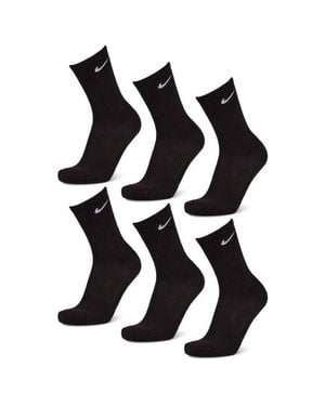 Nike Everyday Cushioned Crew 6 Pack Socks - Black
