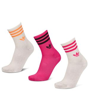 adidas Mid Cut Crew 3 Pack Sokken - Roze