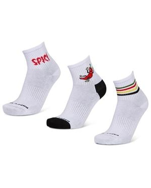 Happy Socks Ankle 3 Pack Calcetines - Blanco