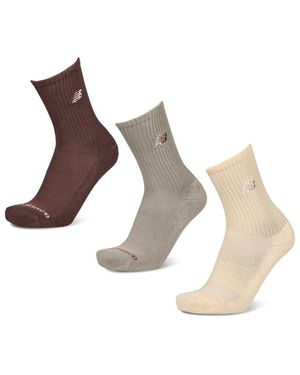New Balance Midcalf 3 Pack Socks - Brown