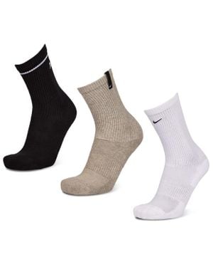 Nike Everyday Cushioned Crew 3 Pack Calcetines - Negro