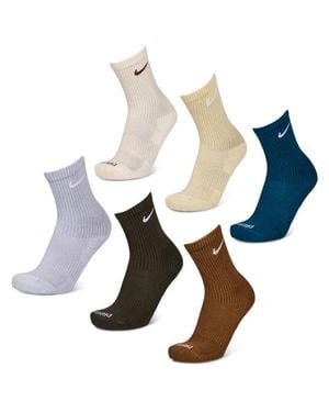 Nike Everyday Cushioned Crew 6 Pack Sokken - Blauw
