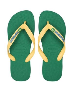 Havaianas Brasil Logo Slippers En Sandalen - Groen