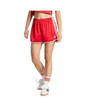 adidas 3 Stripes Mujer Pantalones Cortos - Rojo