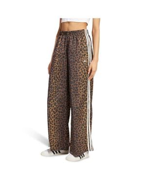 adidas Originals Wide Leg Satin Joggers Femme - Marron