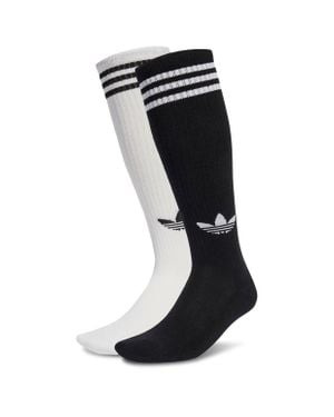 adidas 3-Stripes Knee Socks 2 Pairs Socks - Black