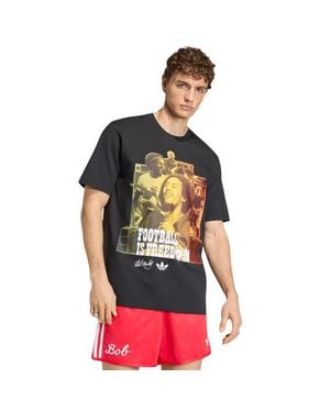 adidas Bob Marley Originals T-Shirt Hombre Camisetas - Negro