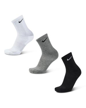 Nike Everyday Cushioned Crew 3 Pack Socks - Metallic
