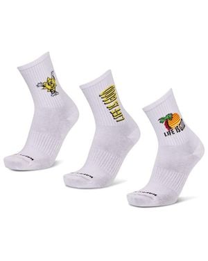 Happy Socks Crew 3 Pack Socks - White