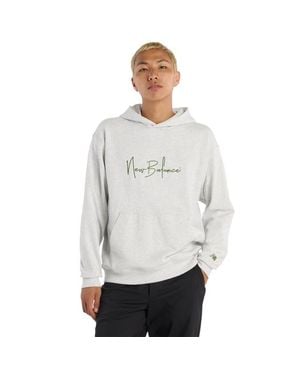 New Balance Athletics Signature Hoodie Hoodies - Grijs