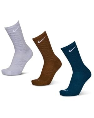 Nike Everyday Cushioned Crew 3 Pack Socks - Blue