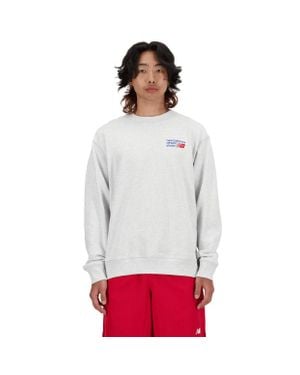 New Balance Athletics Premium Logo Crew Sweatshirts - Grey
