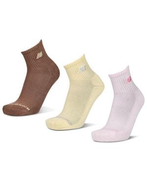 New Balance Ankle 3 Pack Socks - Brown
