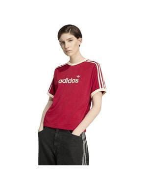 adidas Linear Mesh T-Shirt Mujer Camisetas - Rojo