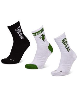 Happy Socks Crew 3 Pack Calcetines - Blanco