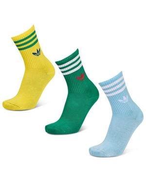 adidas Mid Cut Crew 3 Pack Sokken - Blauw