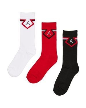Nike Kids Jumpman Crew 3 Pack Calcetines - Rojo
