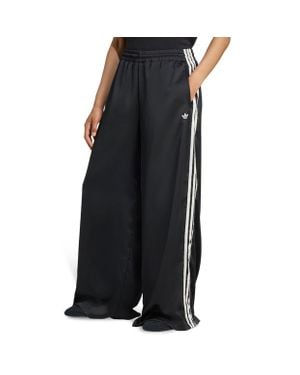 adidas Originals Satin Wide Leg Track Bottoms Broeken - Zwart