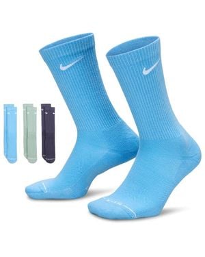 Nike Elevated Crew 3 Pack Calcetines - Azul