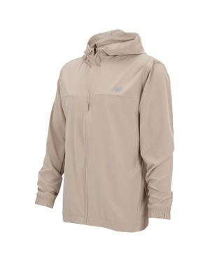 New Balance Full Zip Small Logo Jackets - Natural