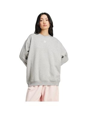 adidas Essentials Long Oversized Crew Sweatshirt Sweatshirts - Grey