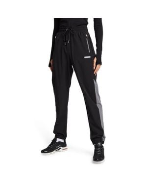 Peach Fit Material Mix Trousers - Black