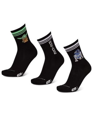 Happy Socks Crew 3 Pack Socks - Black