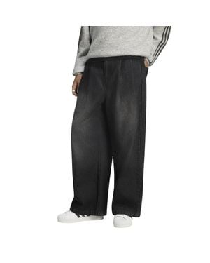 adidas Jeans Mid-Rise Wide Leg Trousers - Black