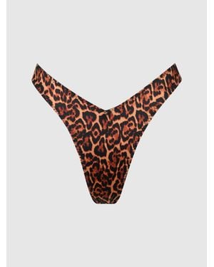 Frederick's of Hollywood Rising Star Liquid Satin Tanga - Brown