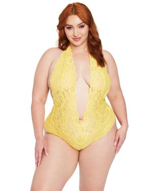 Frederick's of Hollywood Jessica Lace Teddy - Yellow