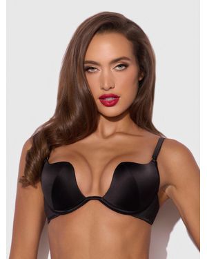 Frederick's of Hollywood Petra Rising Star Plunge Push Up Bra - Brown