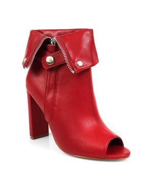 Frederick's of Hollywood Yani Folded Ankle Boots - Red
